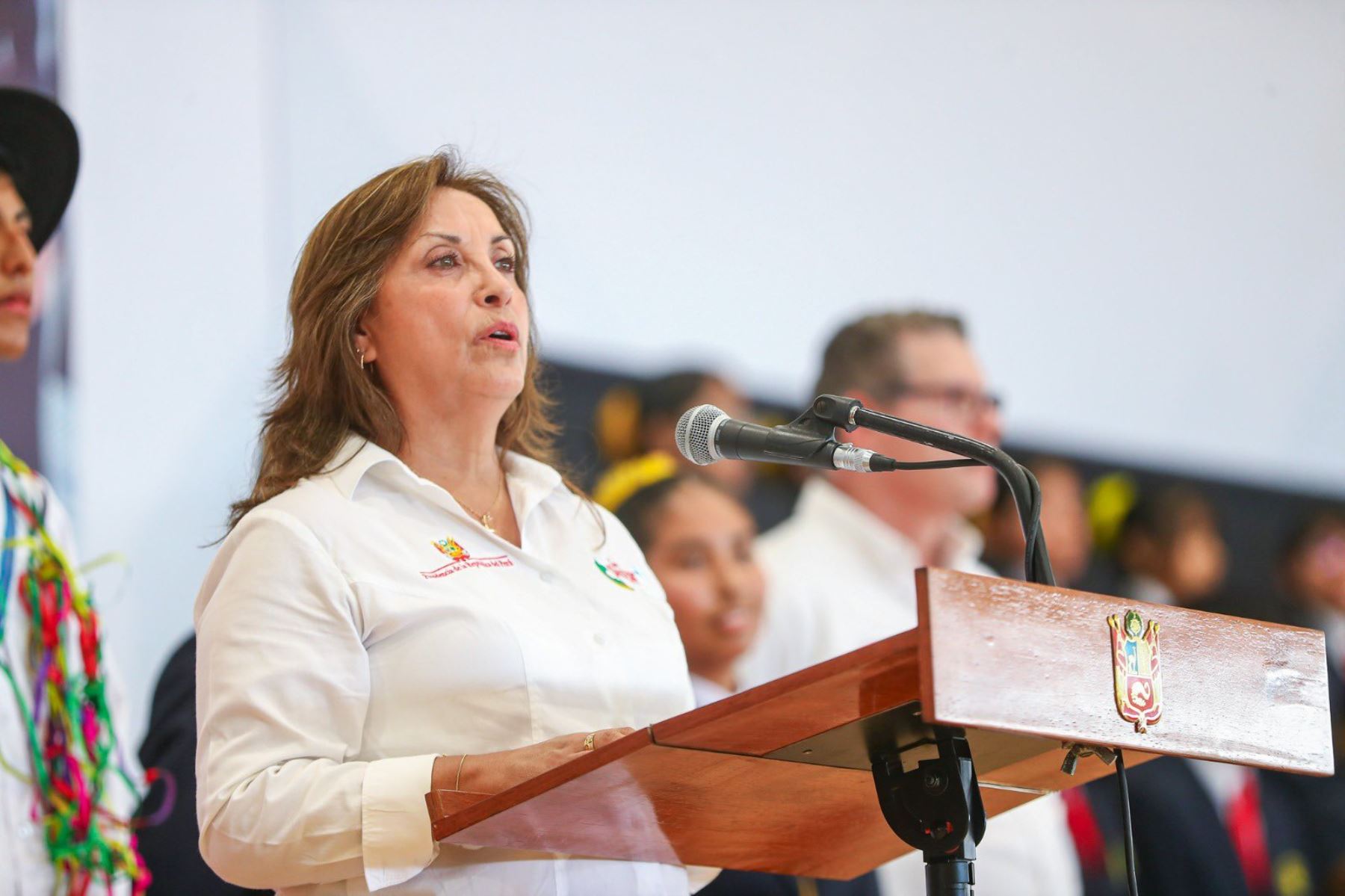 La presidenta Dina Boluarte participa en la ceremonia de inauguración del nuevo local del Colegio de Alto rendimiento (COAR) de Tacna. Foto: ANDINA/Prensa Presidencia