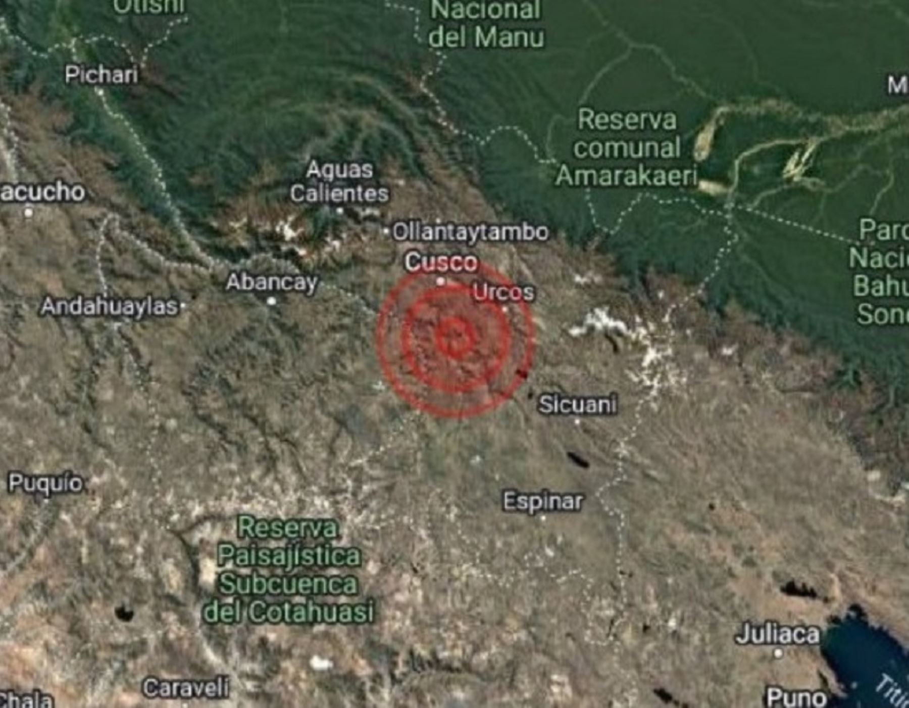 Un temblor de magnitud 3.5 se registró esta tarde en la provincia cusqueña de Paruro.