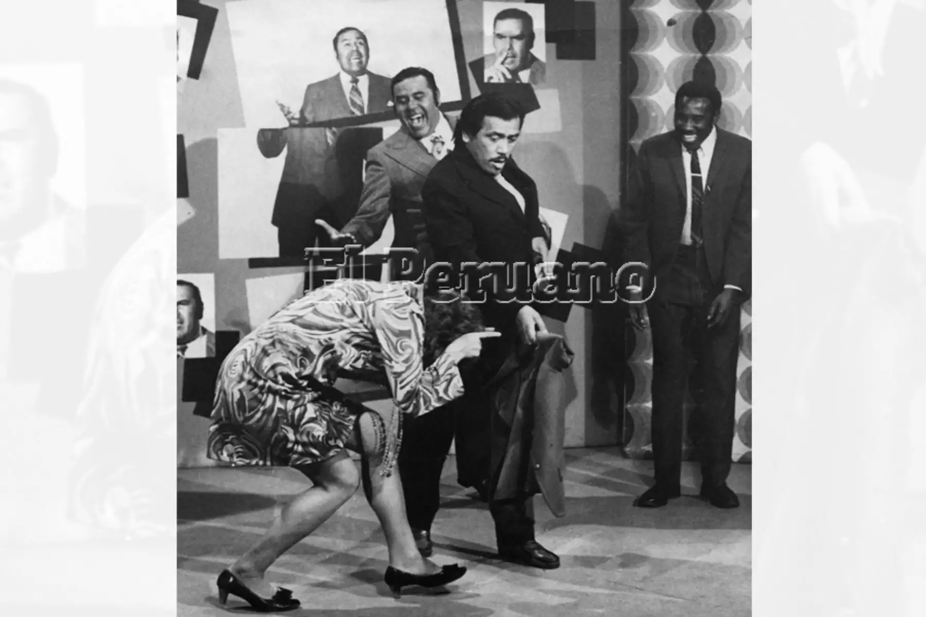 Lima - 26 octubre 1974 / Augusto Ferrando en el programa "Trampolín a la Fama" con los recordados  Leonidas Carbajal y Felipe Pomiano "Tribilín"    Foto: Archivo Histórico de EL PERUANO