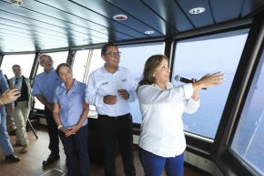 Presidenta de la República, participó en la presentación de los resultados de la segunda temporada 2024 de pesca de anchoveta en el litoral norte-centro. ANDINA/Prensa Presidencia