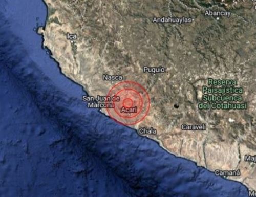 El distrito arequipeño de Acarí fue remecido esta mañana por un sismo de magnitud 4.6, informó el IGP.