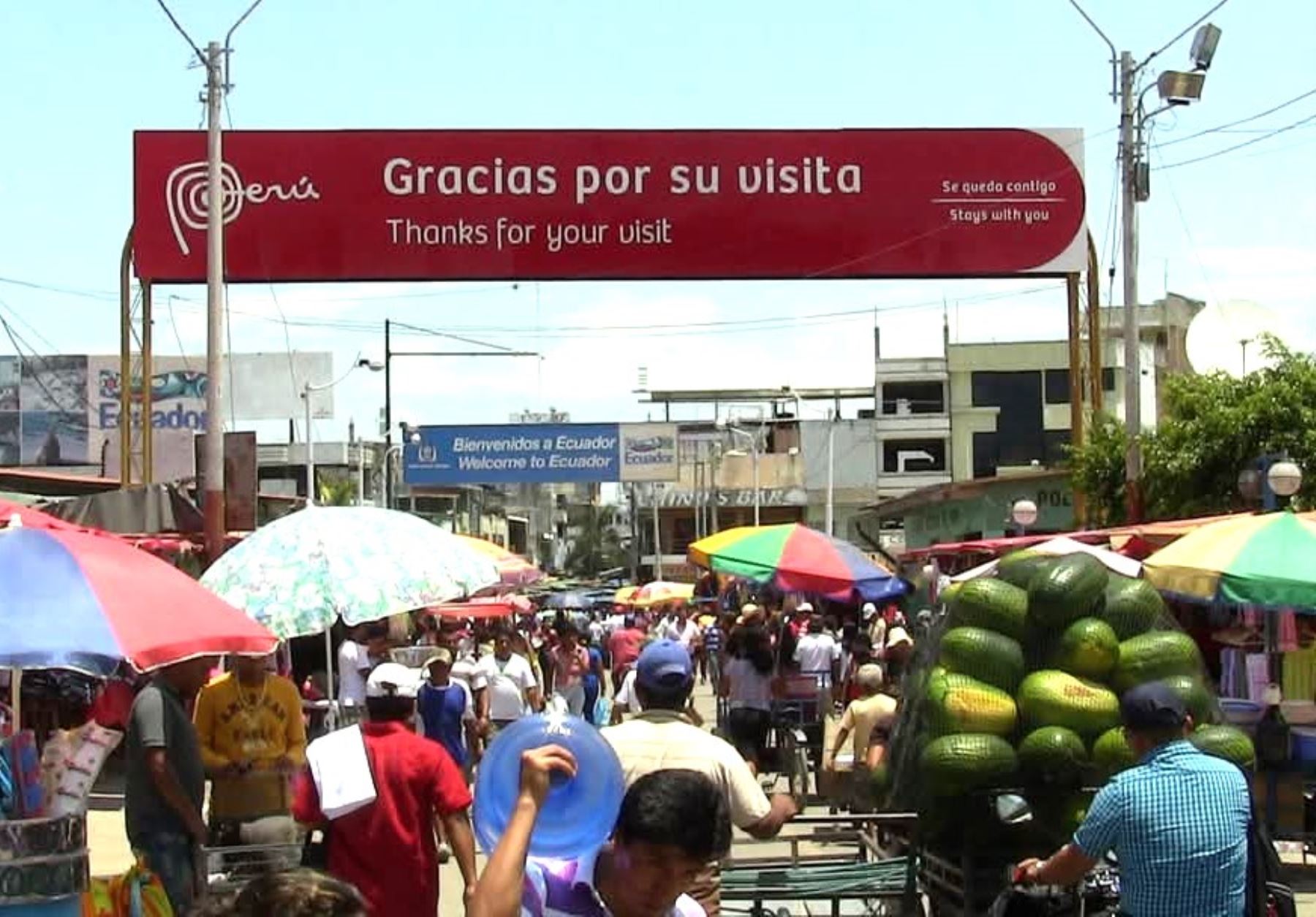 El comercio fronterizo entre Aguas Verdes (Tumbes) y Huaquillas (Ecuador) se verá afectado por el anunciado cierre de frontera dispuesto por el gobierno de Ecuador para el 9 y 10 de febrero. ANDINA/Difusión