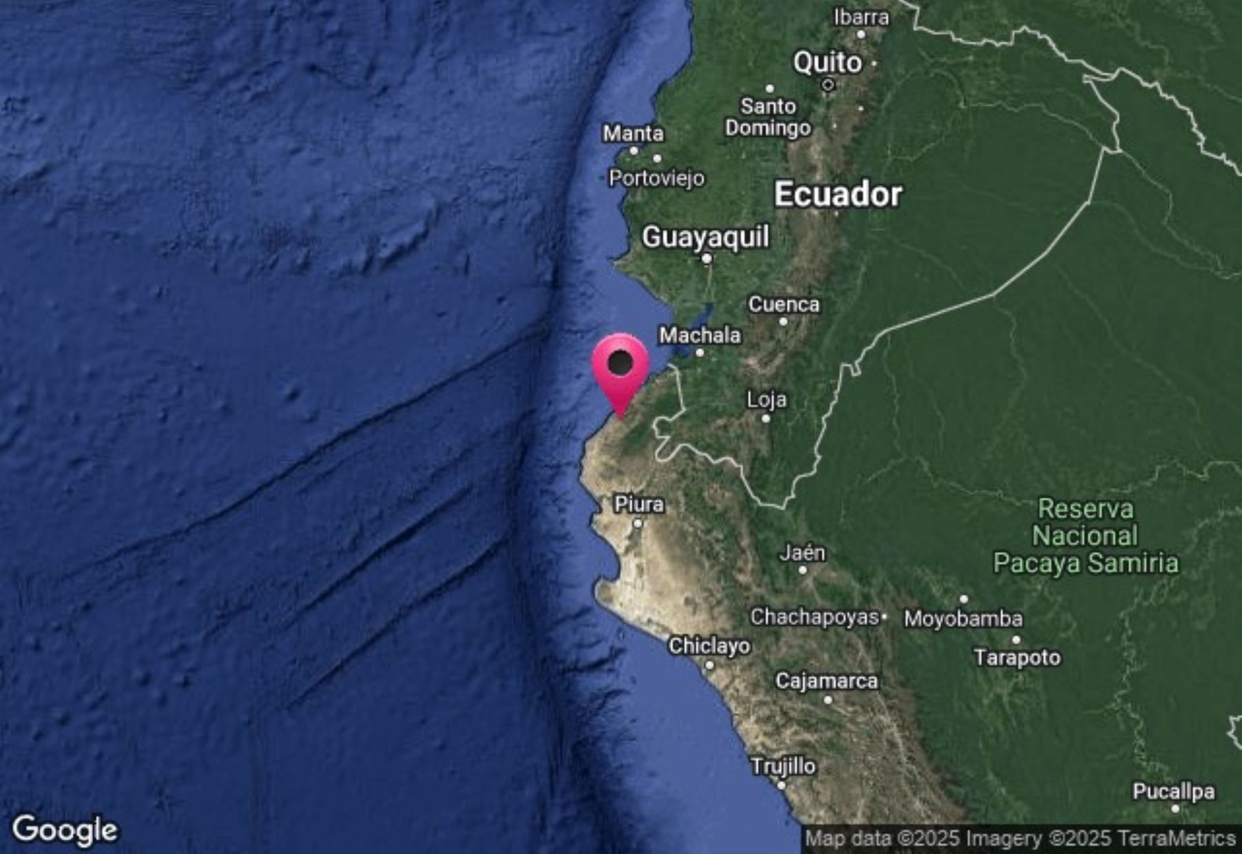 Un temblor de magnitud 4.2 se registró en la madrugada de hoy miércoles 5 de febrero cerca de la ciudad de Máncora, en Piura.