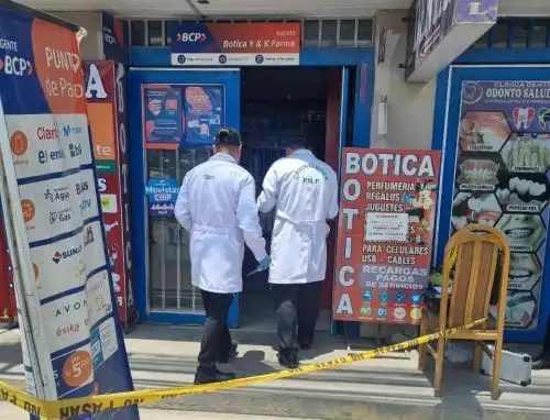 Peritos de la Policía Nacional y del Ministerio Público informaron que la joven Cindy Choquehuanca fue ultrajada antes de ser asesinada al interior de una botica en la ciudad de Arequipa. ANDINA/Difusión