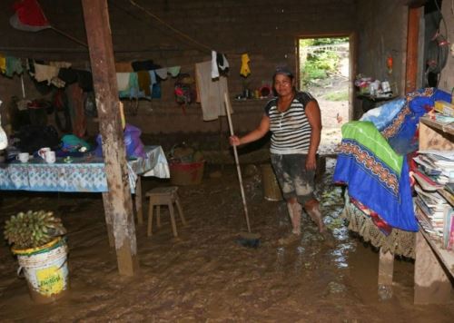 El centro poblado Yarina, ubicado en el distrito de Chipurana, es uno de los más afectados por las lluvias intensas que se registran en la región San Martín. ANDINA/Difusión