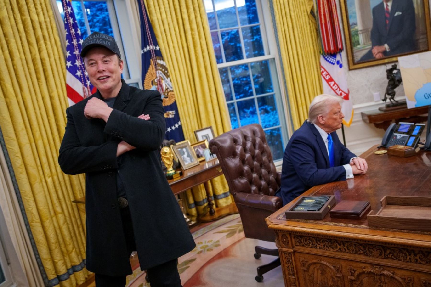 Elon Musk y Donald Trump en el Despacho Oval de la Casa Blanca Foto: AFP