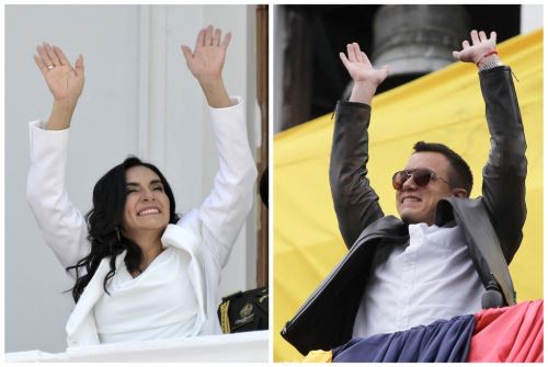 Candidatos a la presidencia de Ecuador Luisa González y Daniel Noboa irán a una segunda vuelta. Foto: AFP