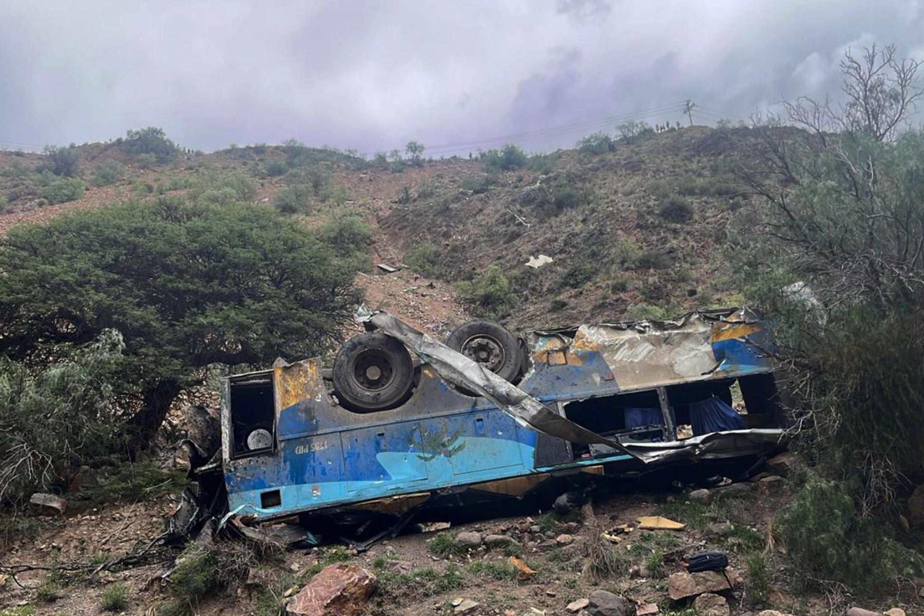 La Policía de Bolivia confirma 28 fallecidos y 20 heridos al caer autobús en un barranco. Foto: EFE