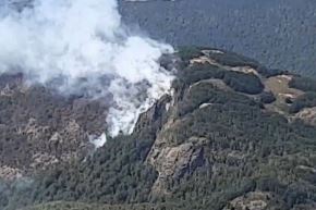 Vista aérea del sector de la Patagonia afectado por un gran incendio (captura de video). Foto: Conaf Chile/X.