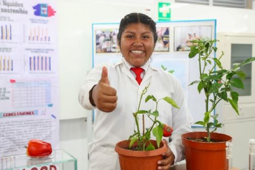 Experimento les permitió a las estudiantes cosechar pimentones orgánicos y de calidad para el consumo humano.