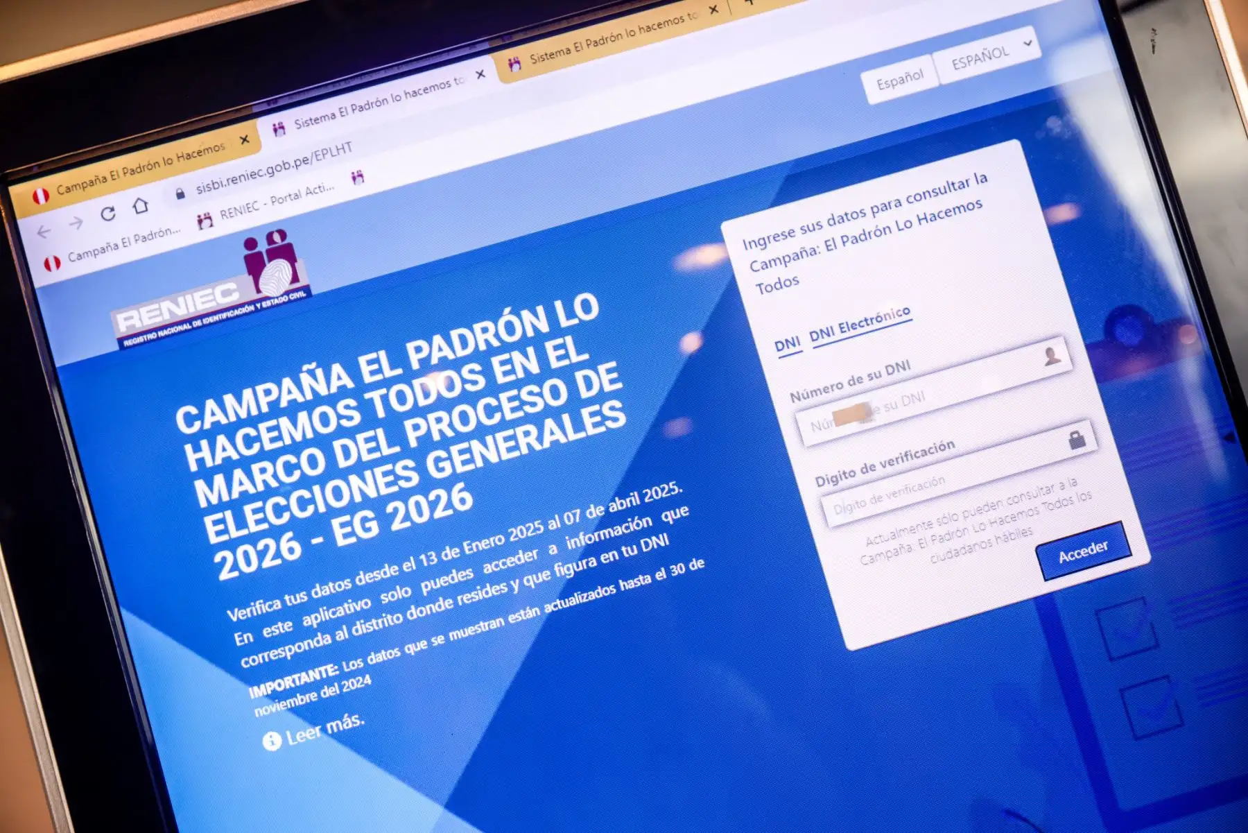 Revisa y corrige tus datos en el padrón electoral para que tu identidad sea fielmente representada y ejerzas tu derecho a voto sin inconvenientes. Foto: ANDINA/Luis Iparraguirre