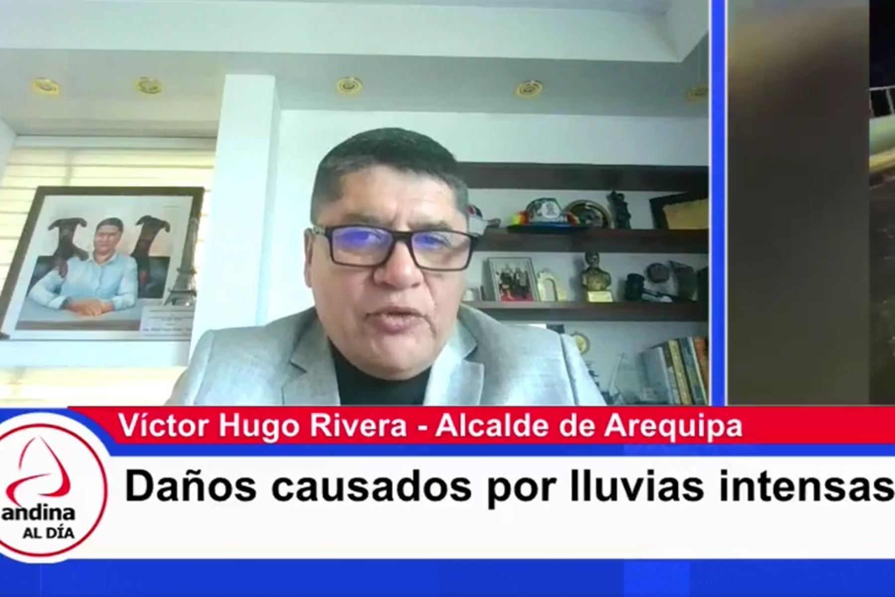 El alcalde provincial de Arequipa, Víctor Hugo Rivera, brinda entrevista al programa Andina al Día.