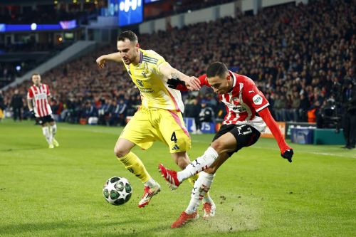 Juventus FC se enfrenta a PSV Eindhoven durante el partido de vuelta de la Liga de Campeones de la UEFA