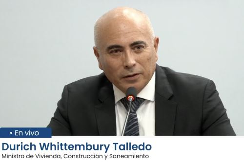 Ministro de Vivienda, Construcción y Saneamiento, Durich Whittembury. Captura TV