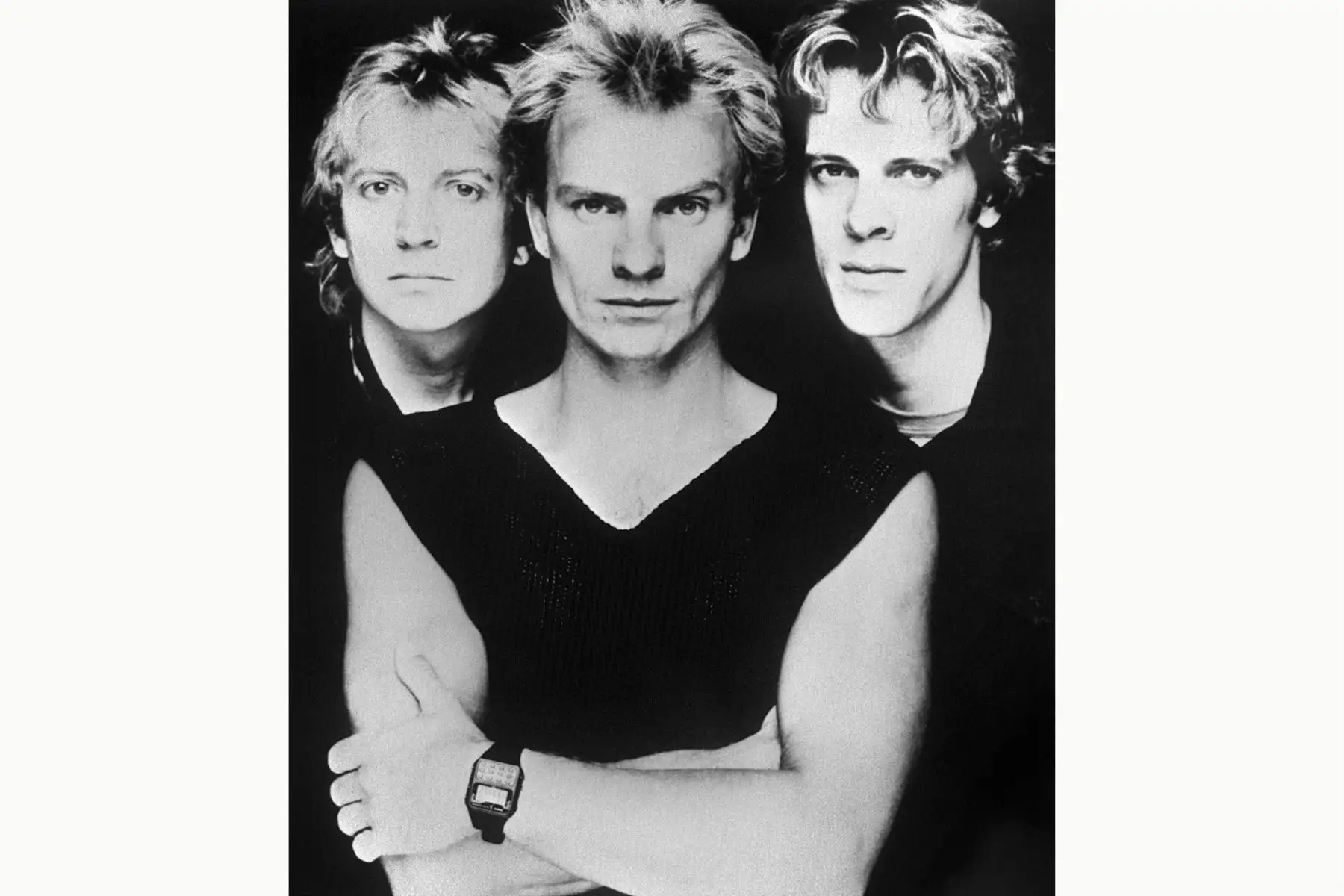 Fotografía sin fecha de la banda británica The Police. 
Guitarrista Andy Summers, el cantante Sting y el baterista Stewart Copeland. Foto: AFP