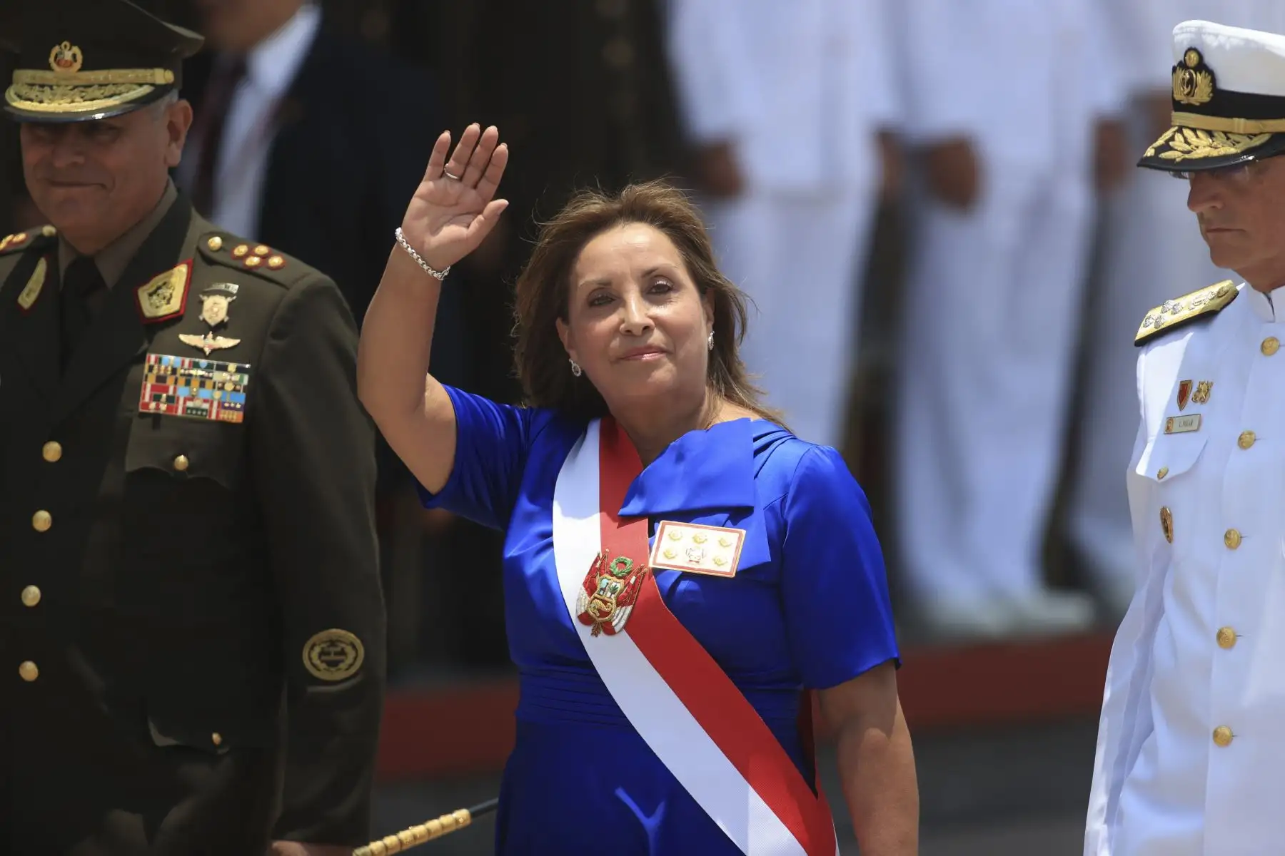 La presidenta Dina Boluarte participa en la ceremonia por el XXX Aniversario de las Operaciones del Alto Cenepa. Foto: ANDINA/Jhonel Rodríguez Robles