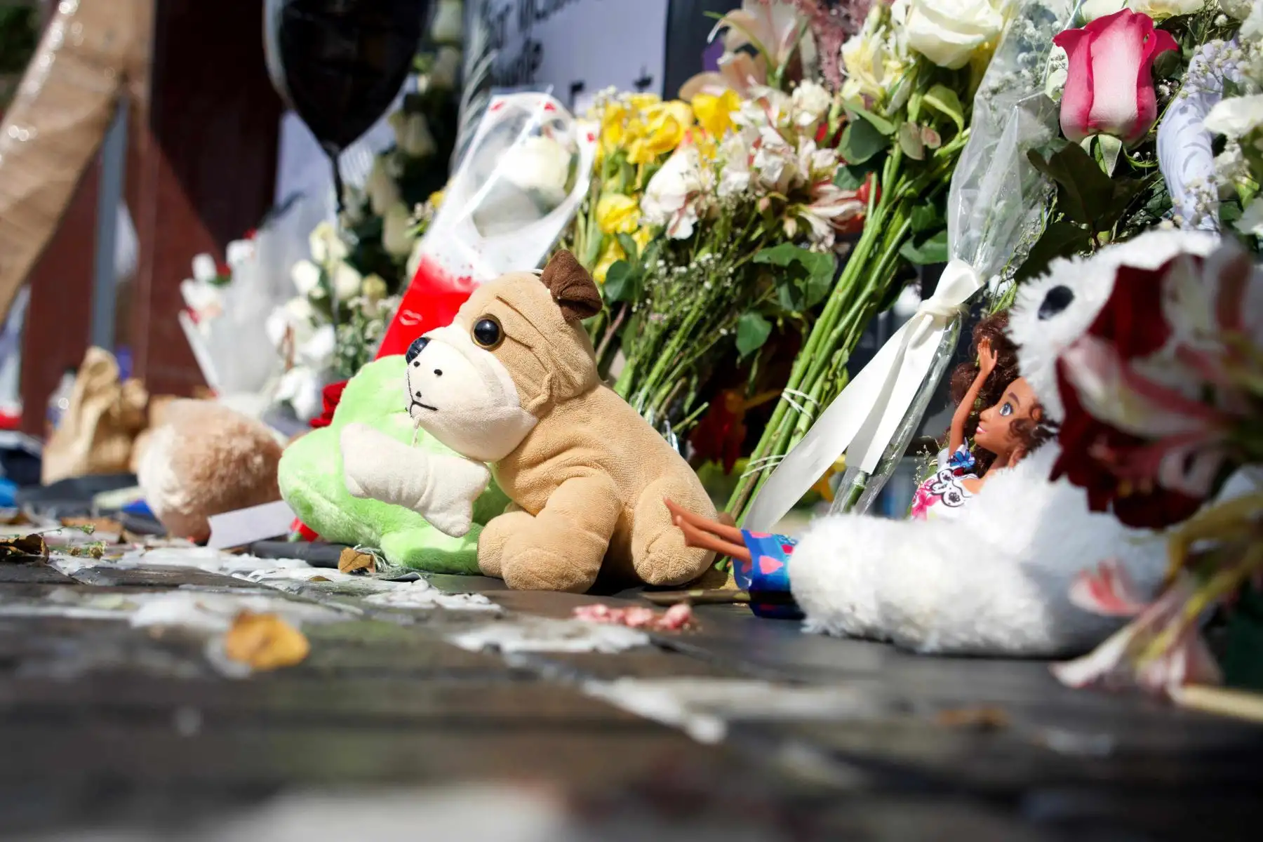 Fotografía de flores durante un homenaje por las victimas que murieron en Perú por el desplome de parte de una cúpula en un centro comercial en Trujillo.
Foto: EFE