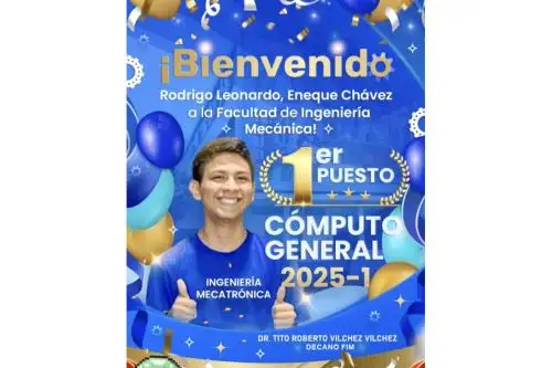 La Facultad de Ingeniería Mecatrónica de la UNI le dio la bienvenida al joven estudiante con esta imagen colgada en sus redes sociales. Foto: ANDINA/Difusión