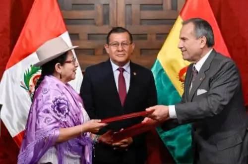 Perú y Bolivia suscriben acuerdos para impulsar módulo temporal fronterizo.