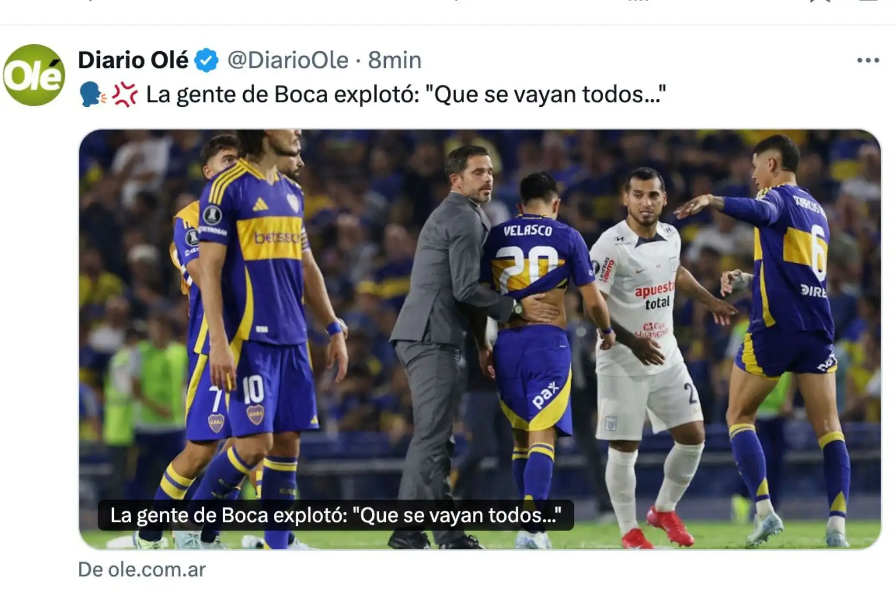 La prensa internacional no tardó en reaccionar al histórico triunfo de Alianza Lima sobre Boca Juniors en La Bombonera. Foto: Captura TV