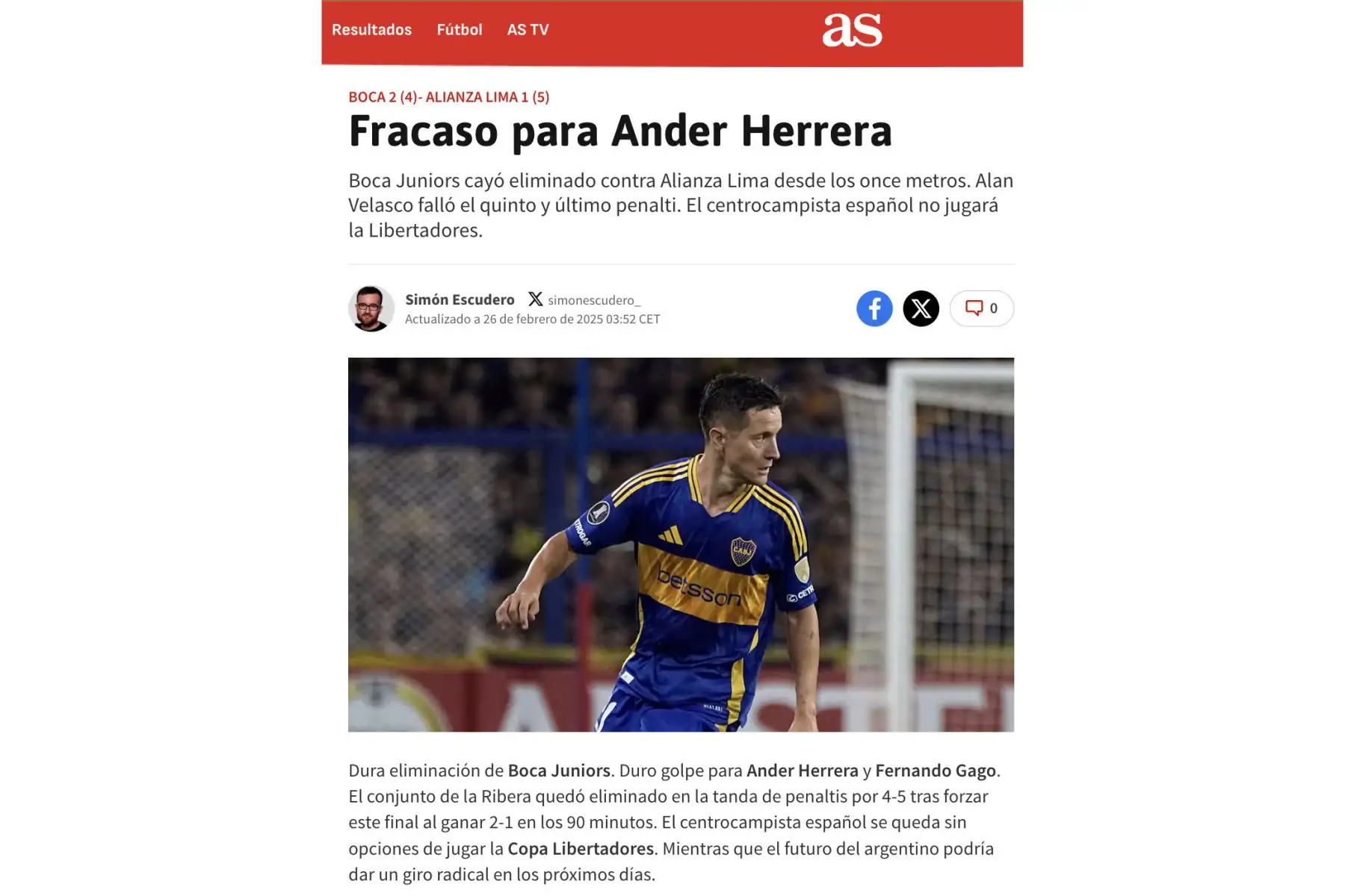 La prensa internacional no tardó en reaccionar al histórico triunfo de Alianza Lima sobre Boca Juniors en La Bombonera. Foto: Captura TV