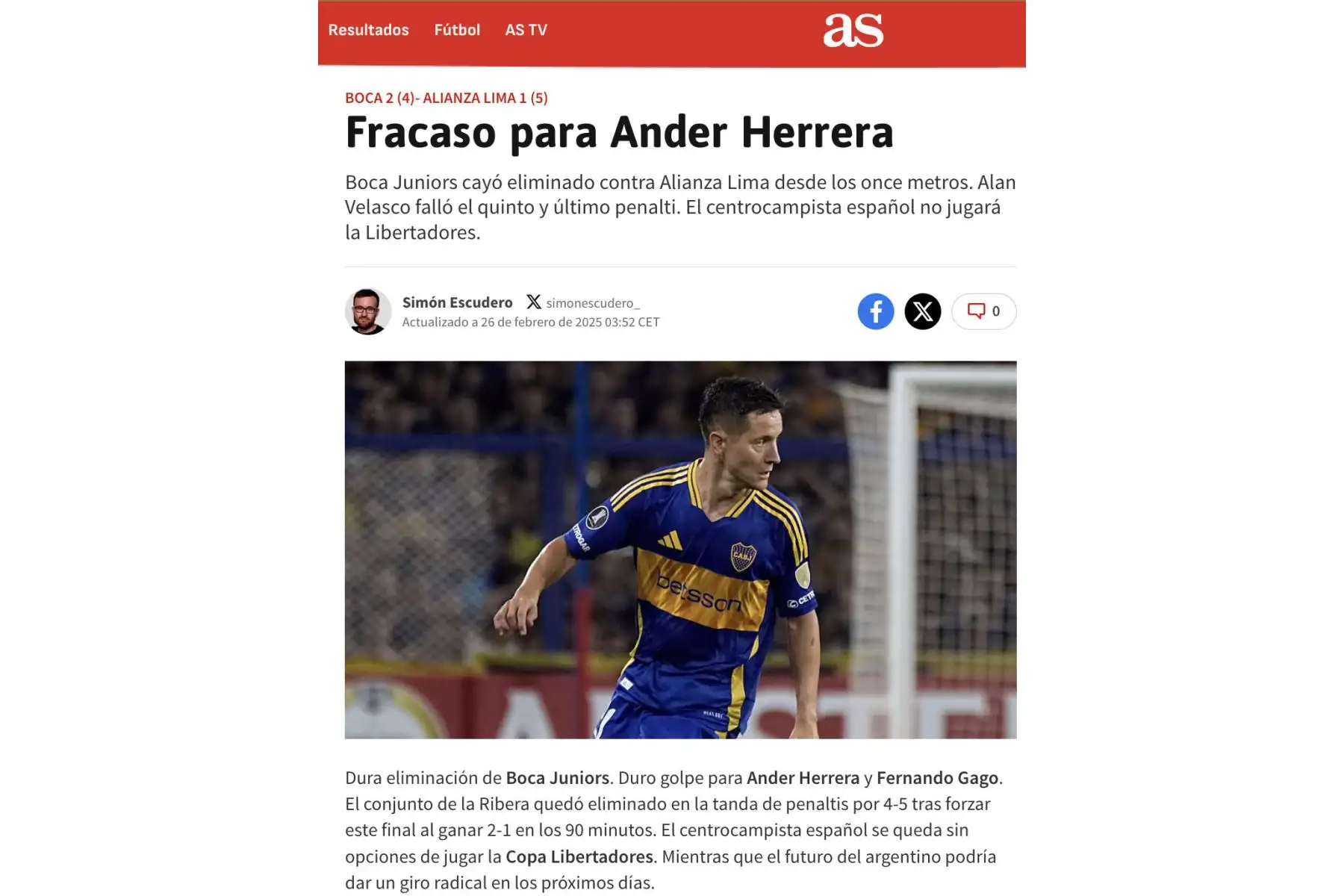 La prensa internacional no tardó en reaccionar al histórico triunfo de Alianza Lima sobre Boca Juniors en La Bombonera. Foto: Captura TV