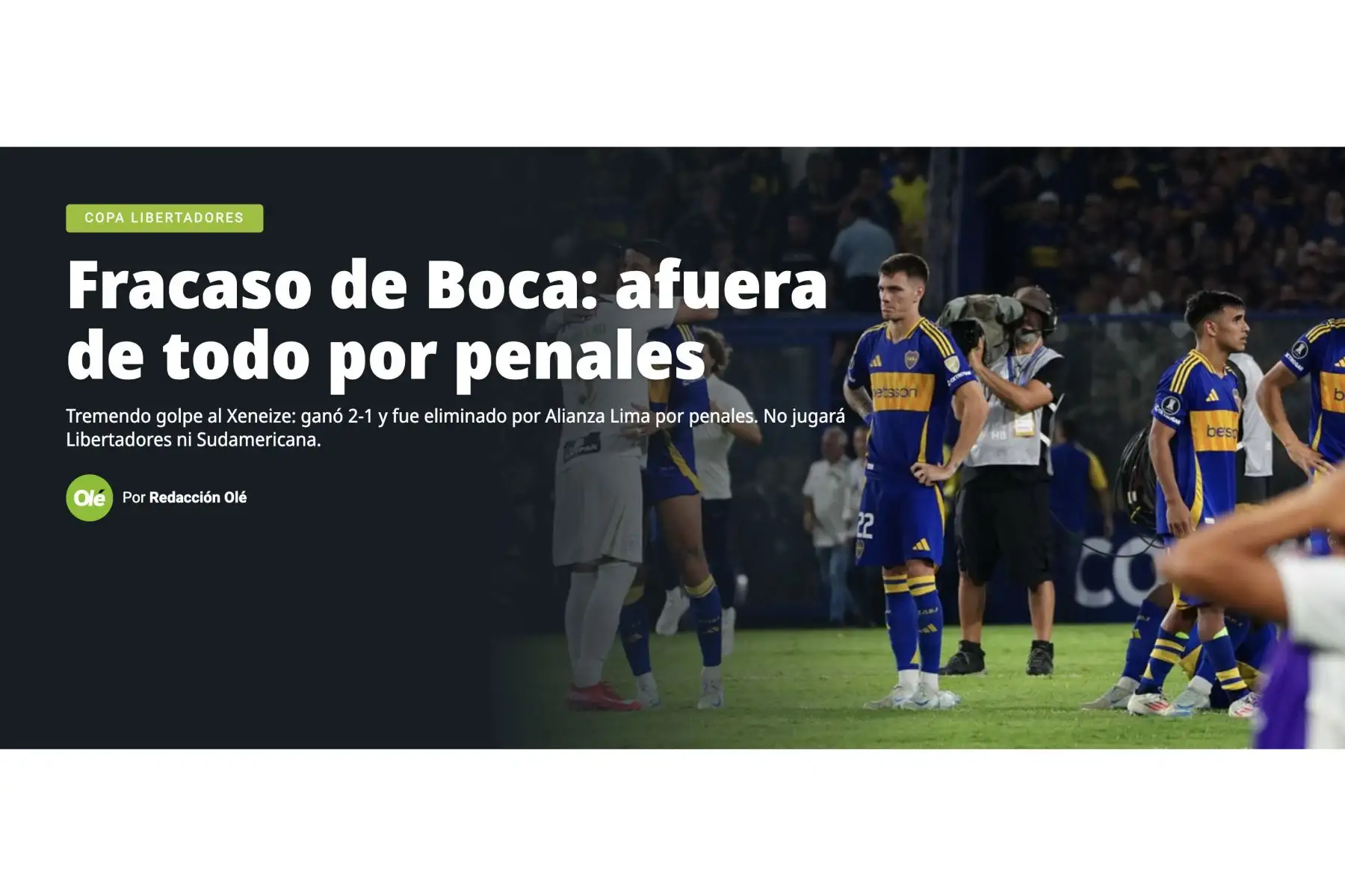 La prensa internacional no tardó en reaccionar al histórico triunfo de Alianza Lima sobre Boca Juniors en La Bombonera. Foto: Captura TV