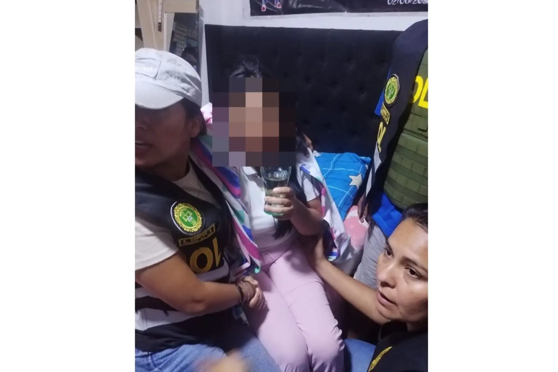 Imagen difundida por el Ministerio del Interior tras el rescate de la empresaria secuestrada en SMP. Foto: ANDINA/difusión.