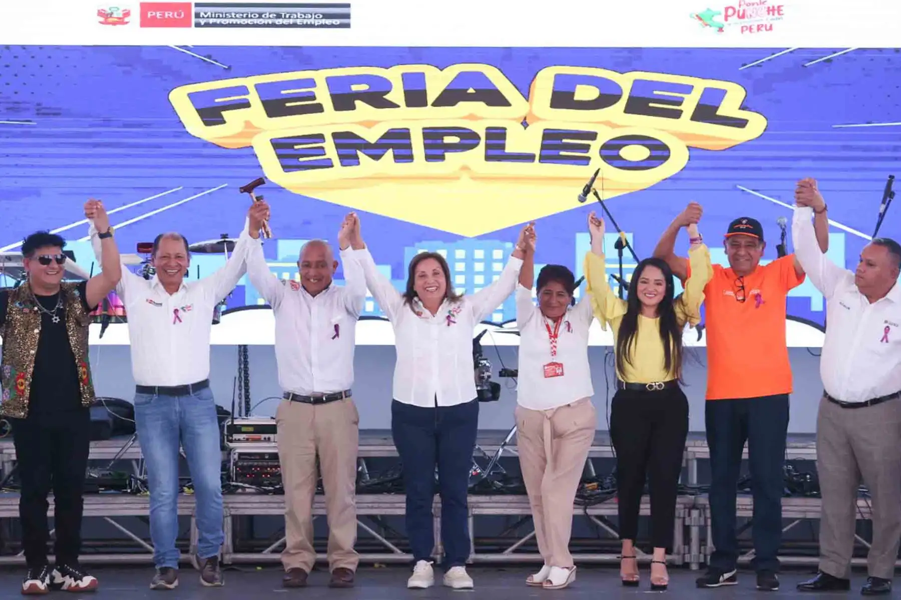 La presidenta de la república, Dina Boluarte, participa en la inauguración de la Feria del Empleo 2025, que se desarrolla en el distrito de Jesús María. Foto: ANDINA/Juan Carlos Guzmán