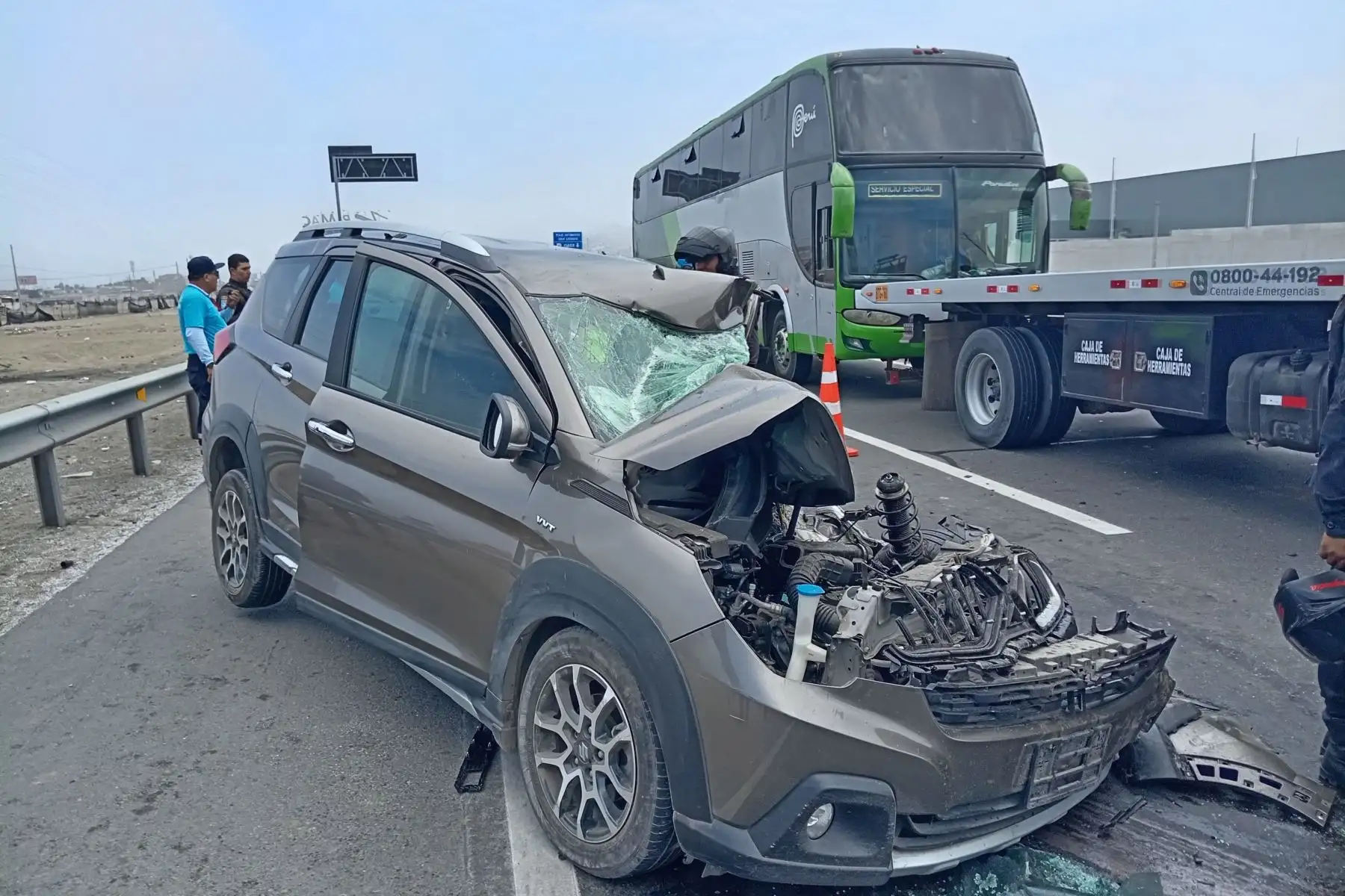 Accidente en kilómetro 47 de Panamericana Sur. Foto: Municipalidad de Punta Hermosa