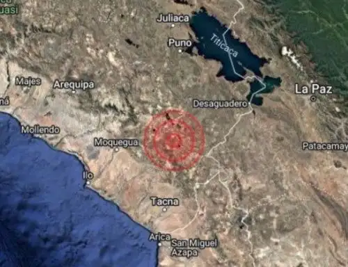 Un temblor de magnitud 4.2 se registró en la madrugada de hoy en la sierra de la región Tacna.