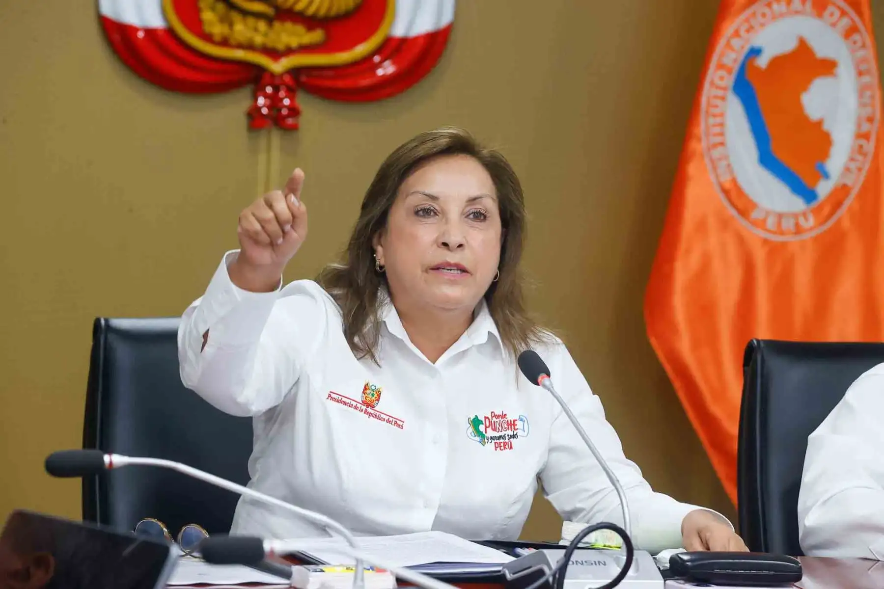 La presidenta de la república, Dina Boluarte, lidera una reunión multisectorial para coordinar acciones frente a las lluvias e inundaciones de la temporada 2025. Foto: ANDINA/Prensa Presidencia