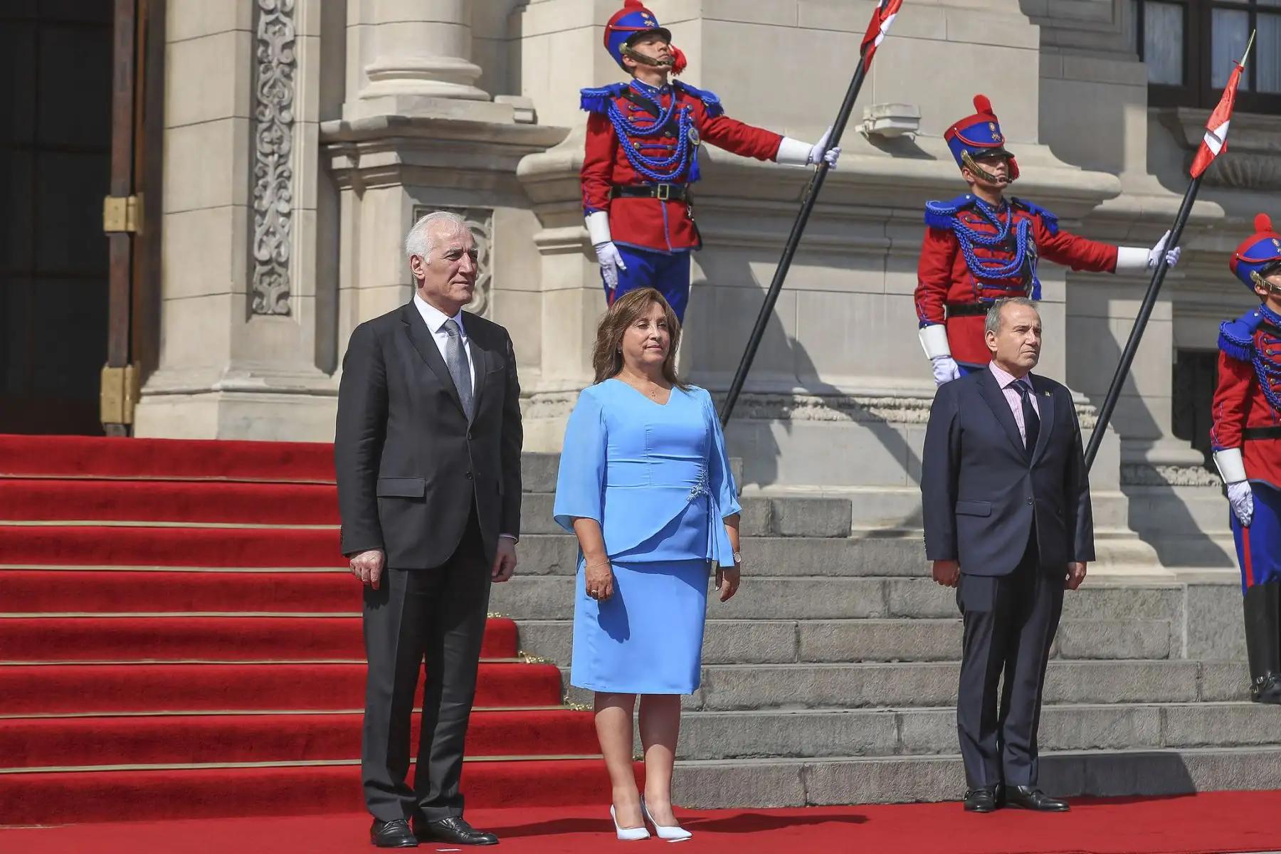 La presidenta de la república, Dina Ercilia Boluarte Zegarra, sostuvo una reunión de trabajo en Palacio de Gobierno con el presidente de Armenia, Vahagn Khachaturyan, para fortalecer la cooperación bilateral y promover nuevas oportunidades de desarrollo. Foto: ANDINA/Prensa Presidencia