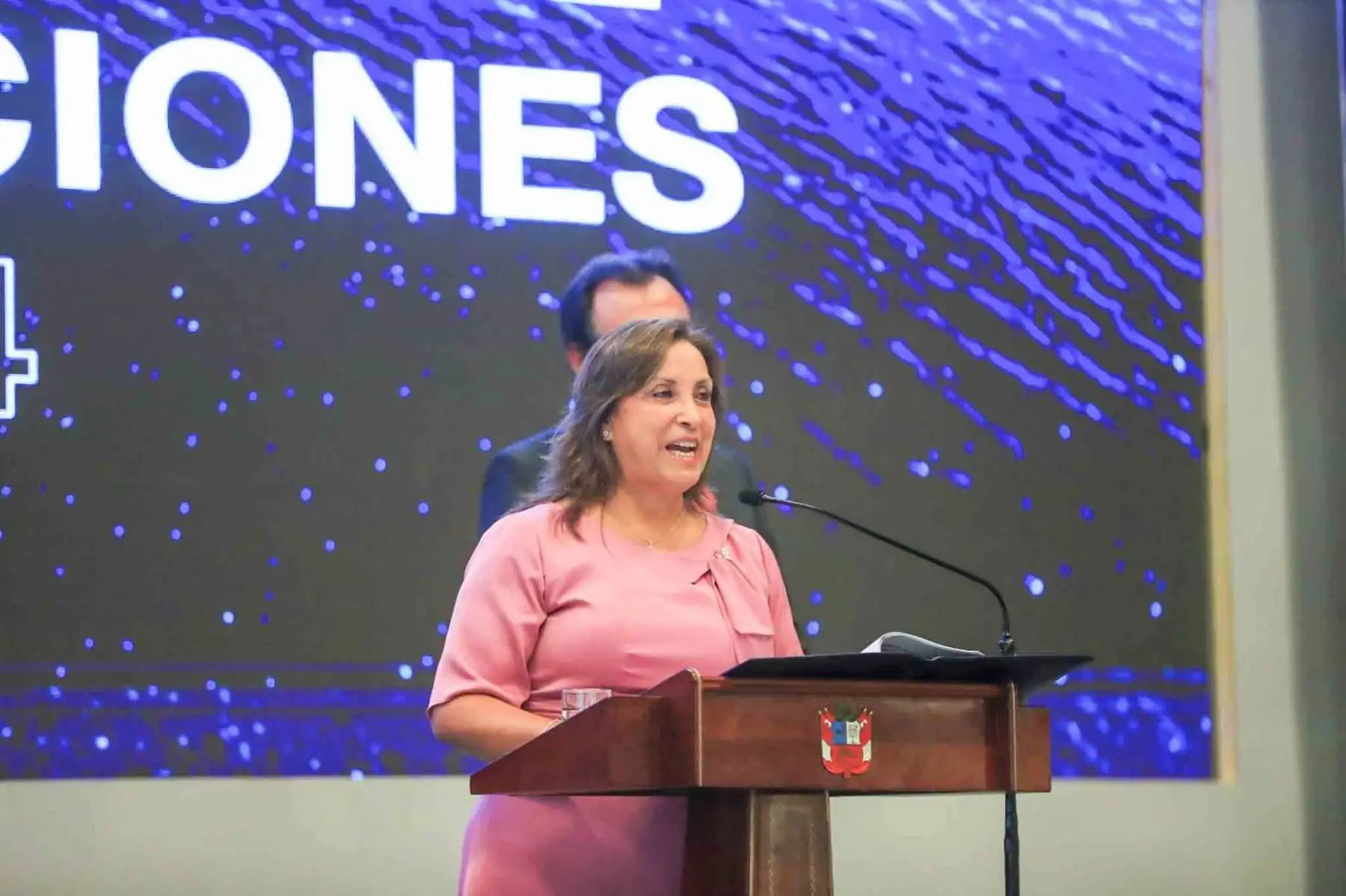 La presidenta Dina Boluarte participa en la presentación de los resultados de las exportaciones 2024, que alcanzaron un récord de $74.7 mil millones. Foto: ANDINA/Prensa Presidencia