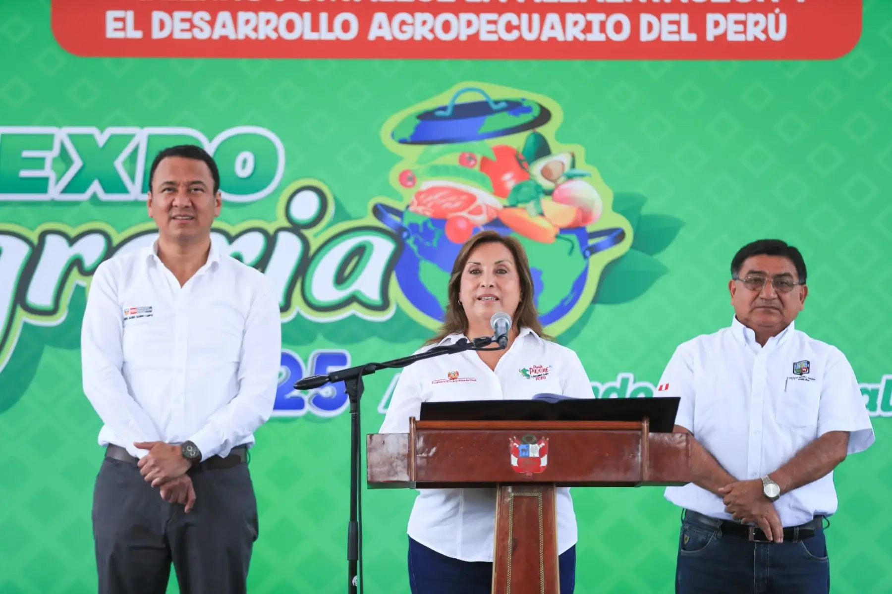 La presidenta Dina Boluarte lidera el lanzamiento de la Feria Agropecuaria - Expo Agraria 2025, una iniciativa clave para fortalecer la agricultura familiar y abrir más oportunidades para nuestros productores. Foto: ANDINA/Prensa Presidencia