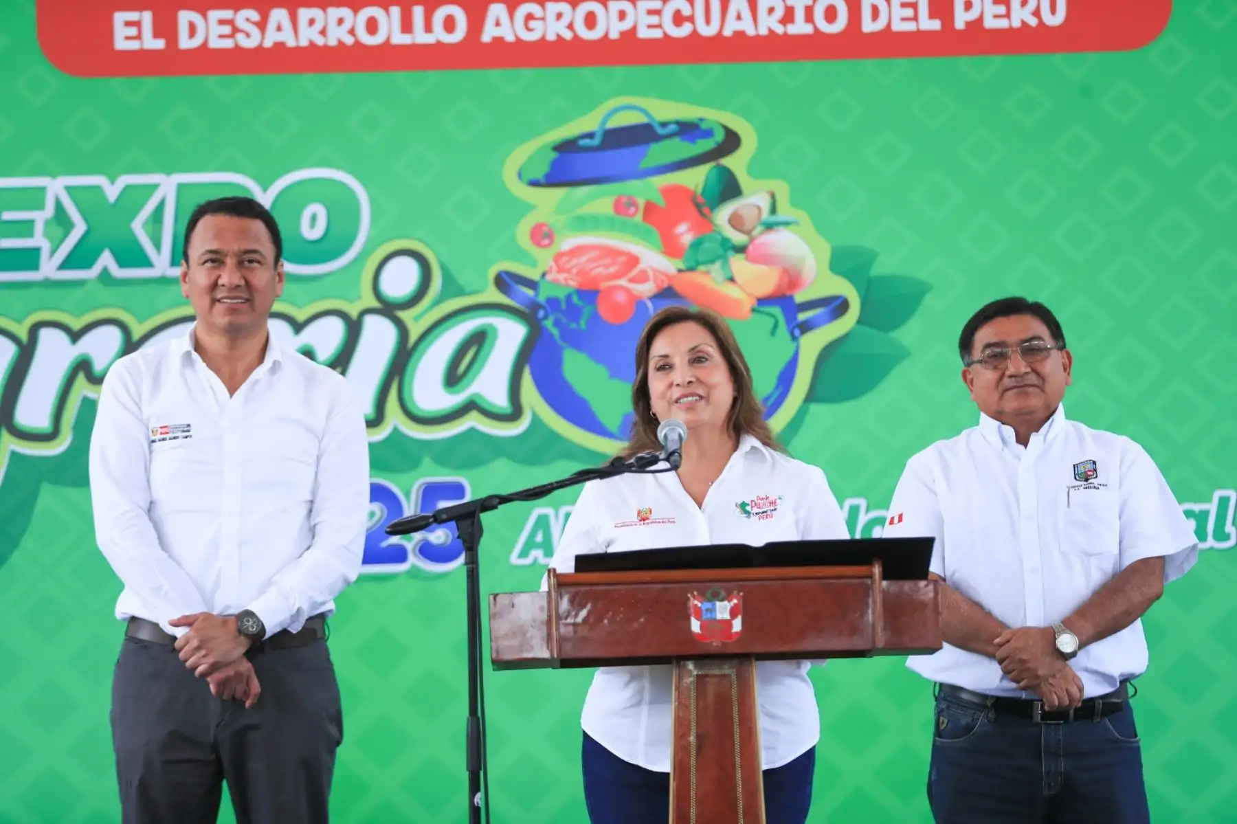 La presidenta Dina Boluarte lidera el lanzamiento de la Feria Agropecuaria - Expo Agraria 2025, una iniciativa clave para fortalecer la agricultura familiar y abrir más oportunidades para nuestros productores. Foto: ANDINA/Prensa Presidencia