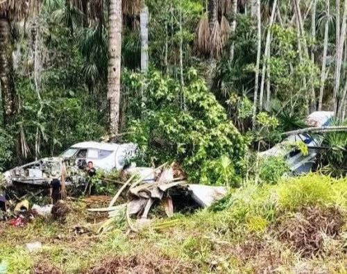 La avioneta de la empresa Saeta Perú sufrió un despiste cuando aterrizaba en el aeródromo de Gueppi, en la provincia de Putumayo, región Loreto. ANDINA/Difusión