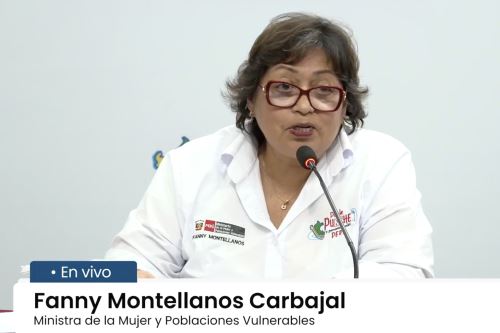 Ministra de la Mujer y Poblaciones Vulnerables, Fanny Montellanos. Imagen: Captura de TV