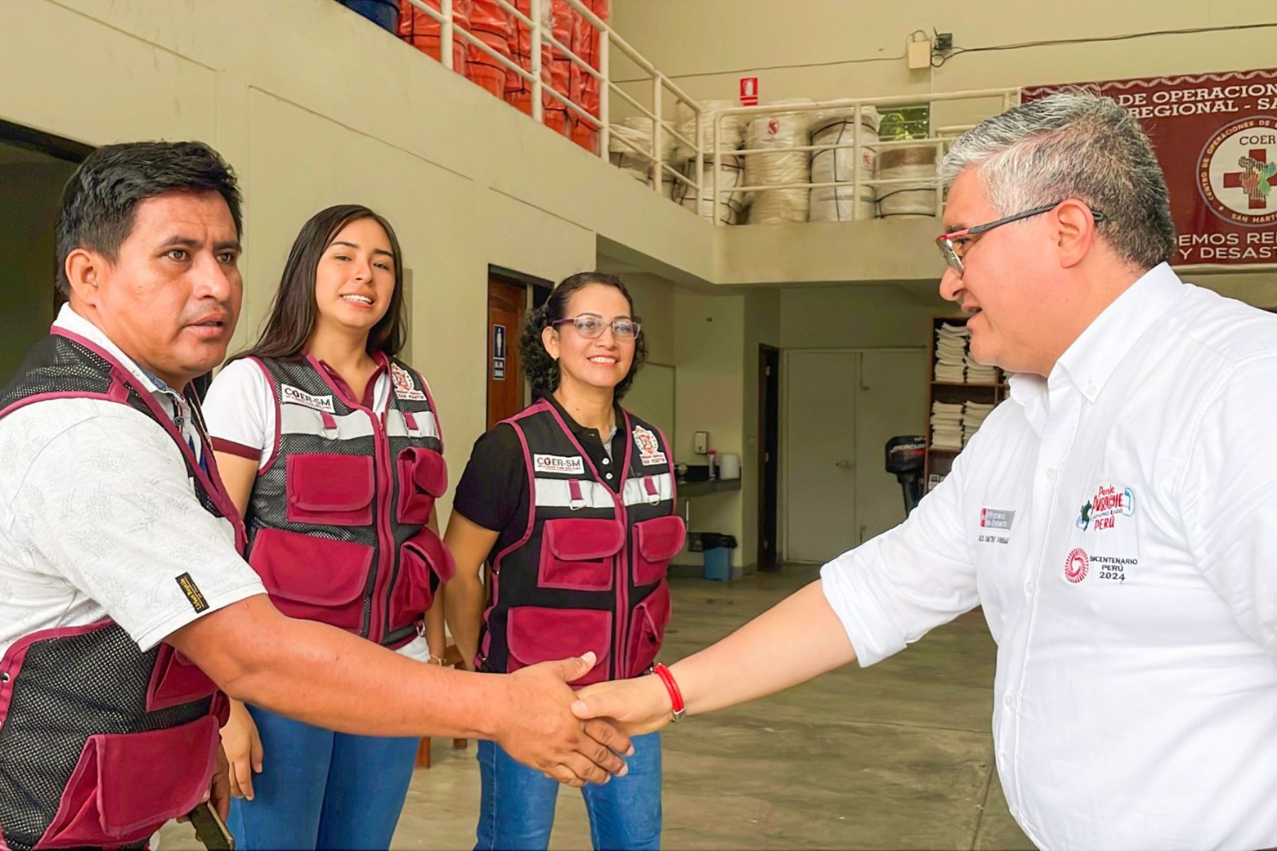 El ministro Juan Carlos Castro, inspeccionó trabajos frente a las lluvias en Tarapoto. ANDINA/Difusión