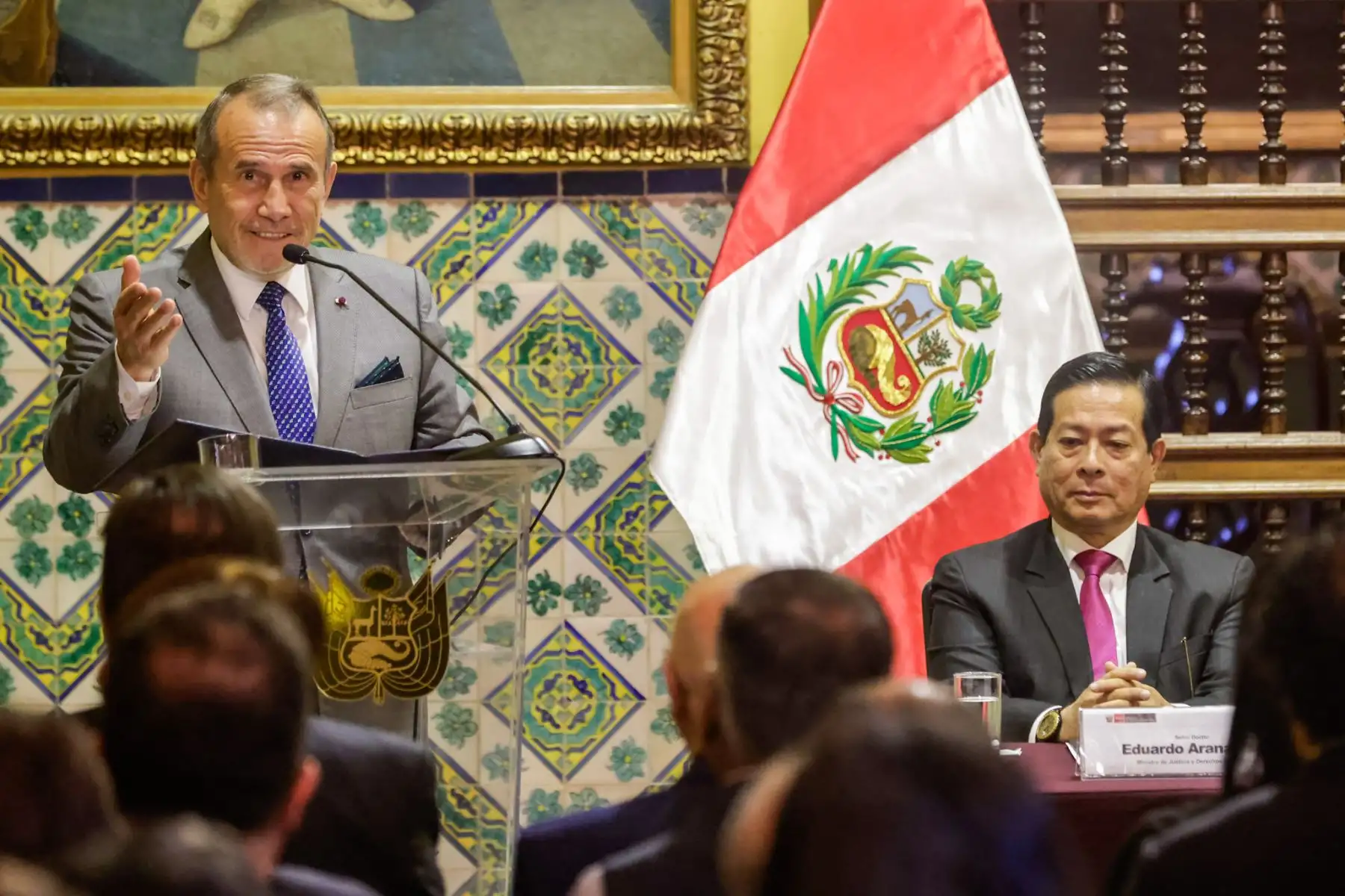 Durante la ceremonia, se resaltó la importancia de que Perú vuelva a tener representación en la Corte Internacional de Justicia, ya que el último juez peruano en este tribunal fue José Luis Bustamante y Rivero (1961-1970). Foto: ANDINA/Luis Iparraguirre