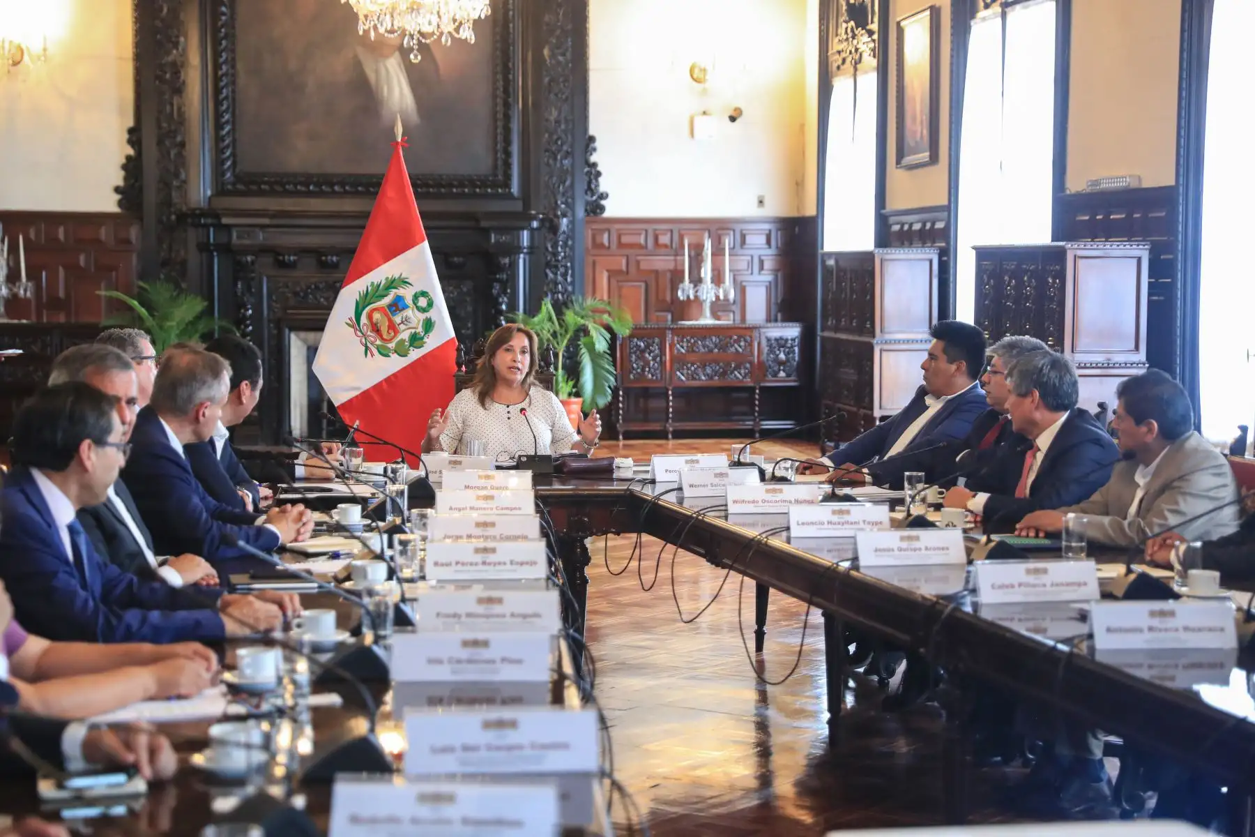 Reunión de trabajo con los Gobernadores Regionales de la Mancomunidad de Los Andes. 
Foto: ANDINA/Prensa Presidencia