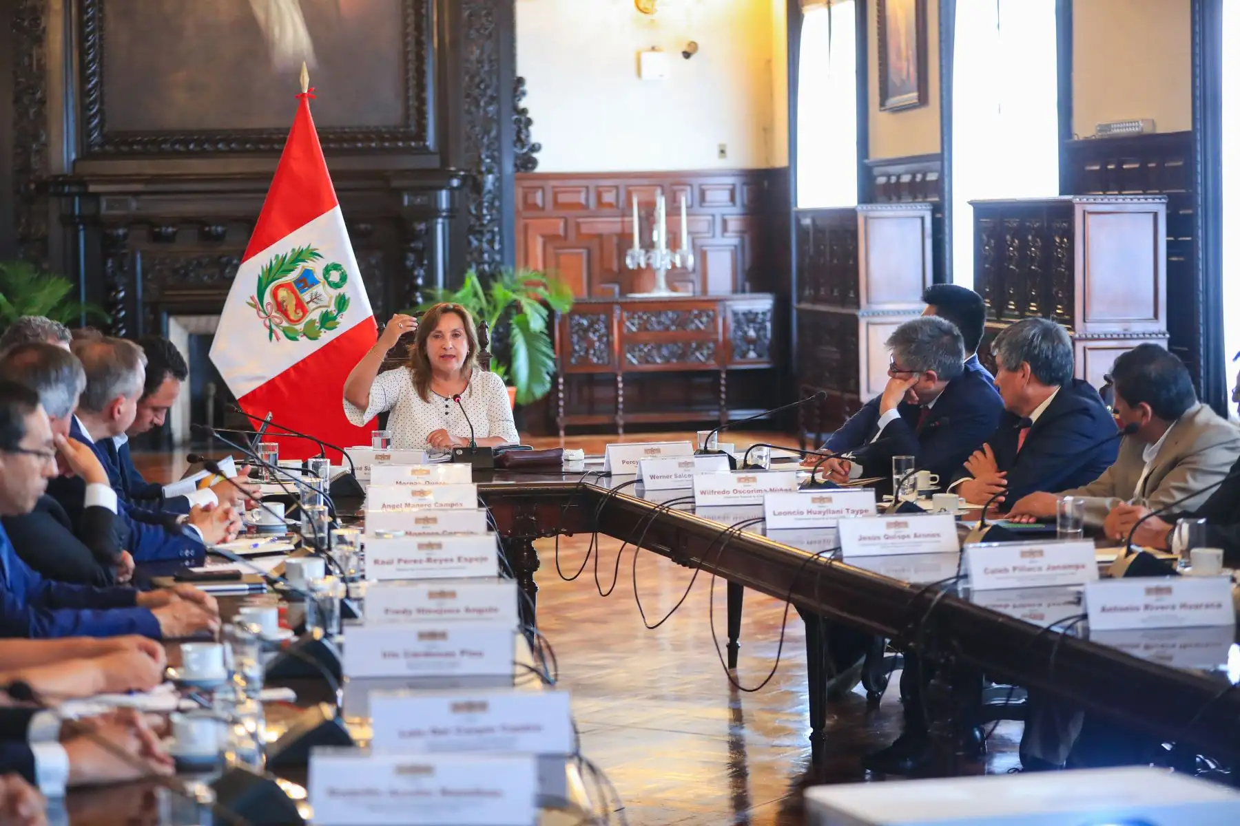 Reunión de trabajo con los Gobernadores Regionales de la Mancomunidad de Los Andes. 
Foto: ANDINA/Prensa Presidencia
