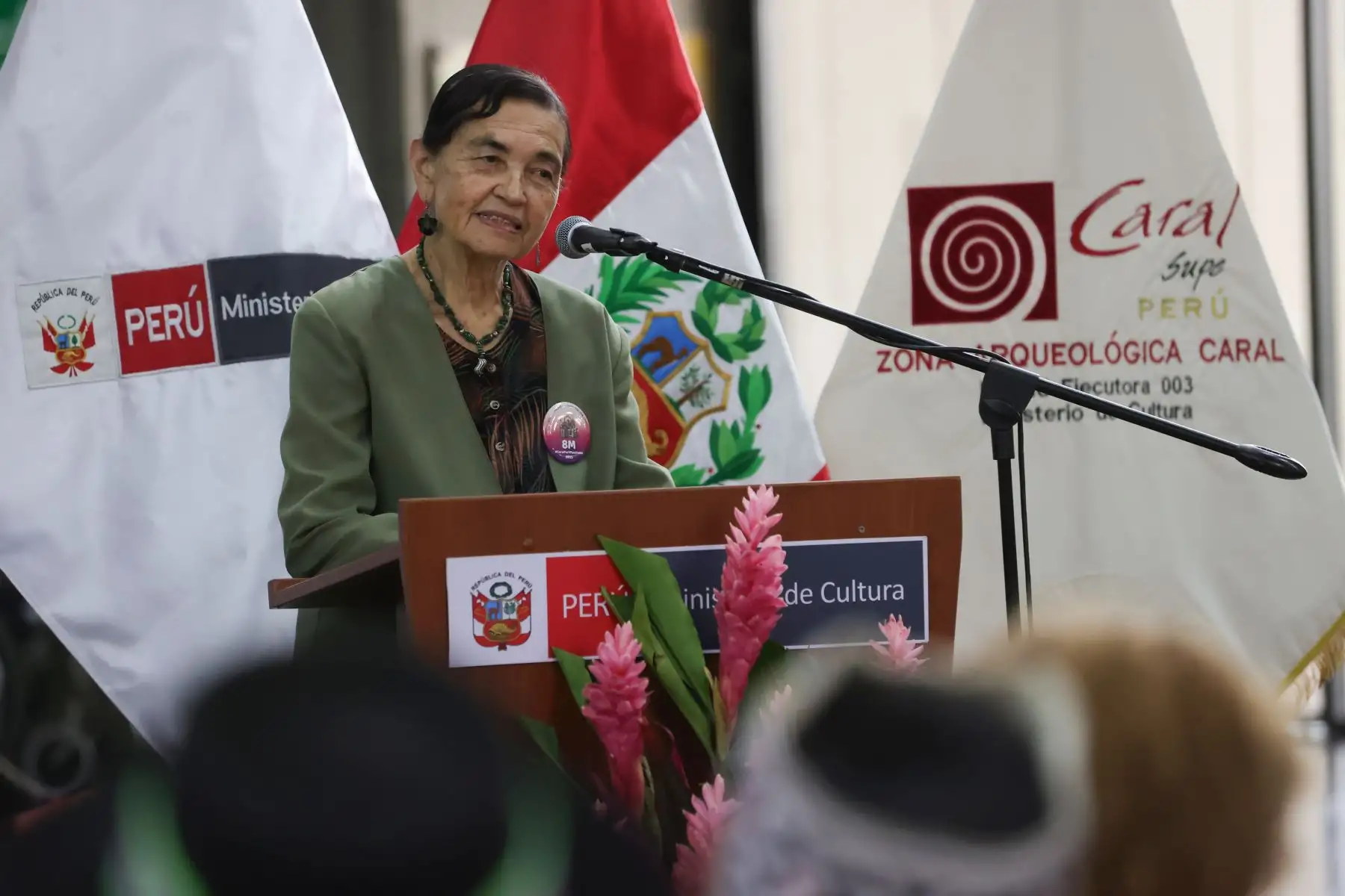 La Doctora Ruth Shady da inicio a la presentación de la Exposición museográfica "El Rol de la Mujer en la Civilización Caral".  Foto: ANDINA/Melina Mejía