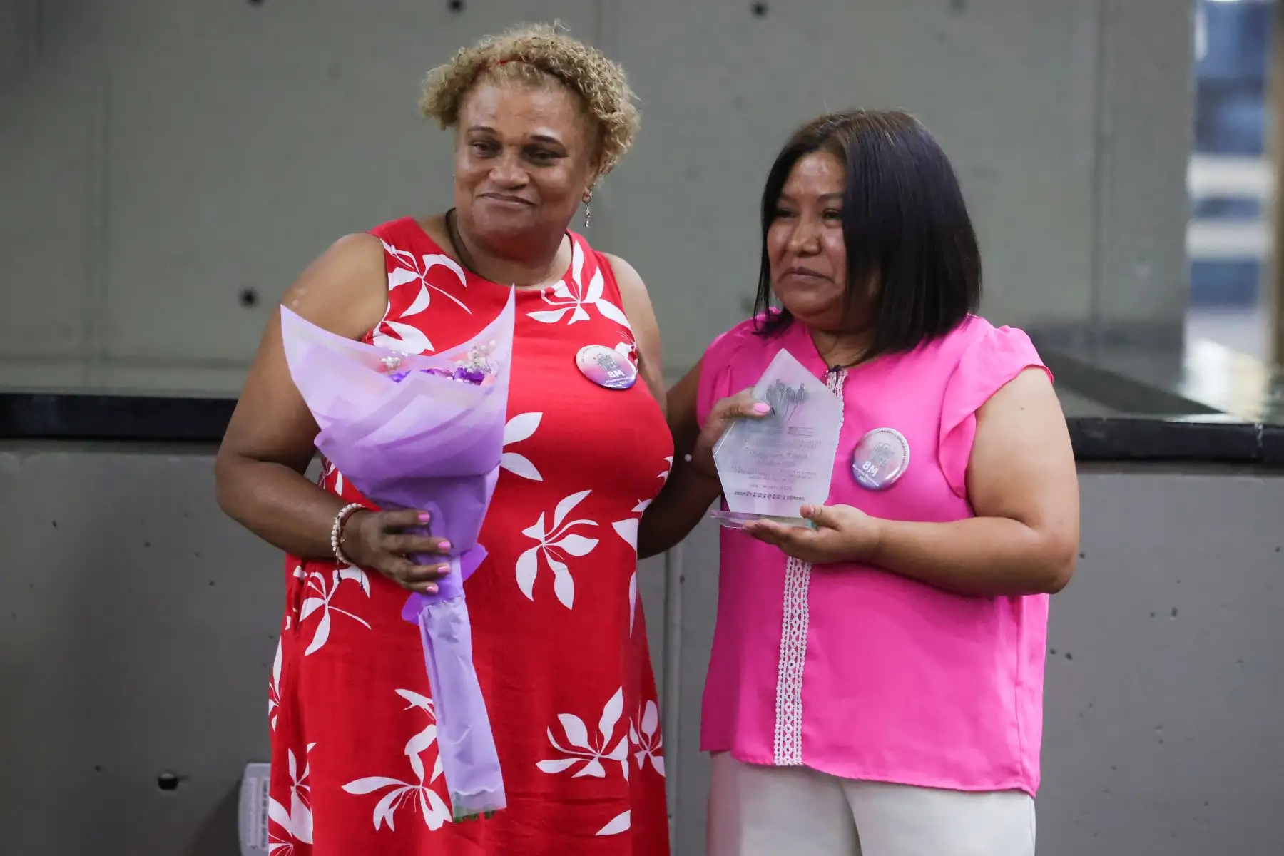 Durante la ceremonia se premio a María de los Angeles Ochoa Lujan, miembro del Grupo de Trabajo con Población Afroperuana, secretaria general del Sindicato Nacional de Trabajadoras del Hogar. . Foto: ANDINA/Melina Mejía