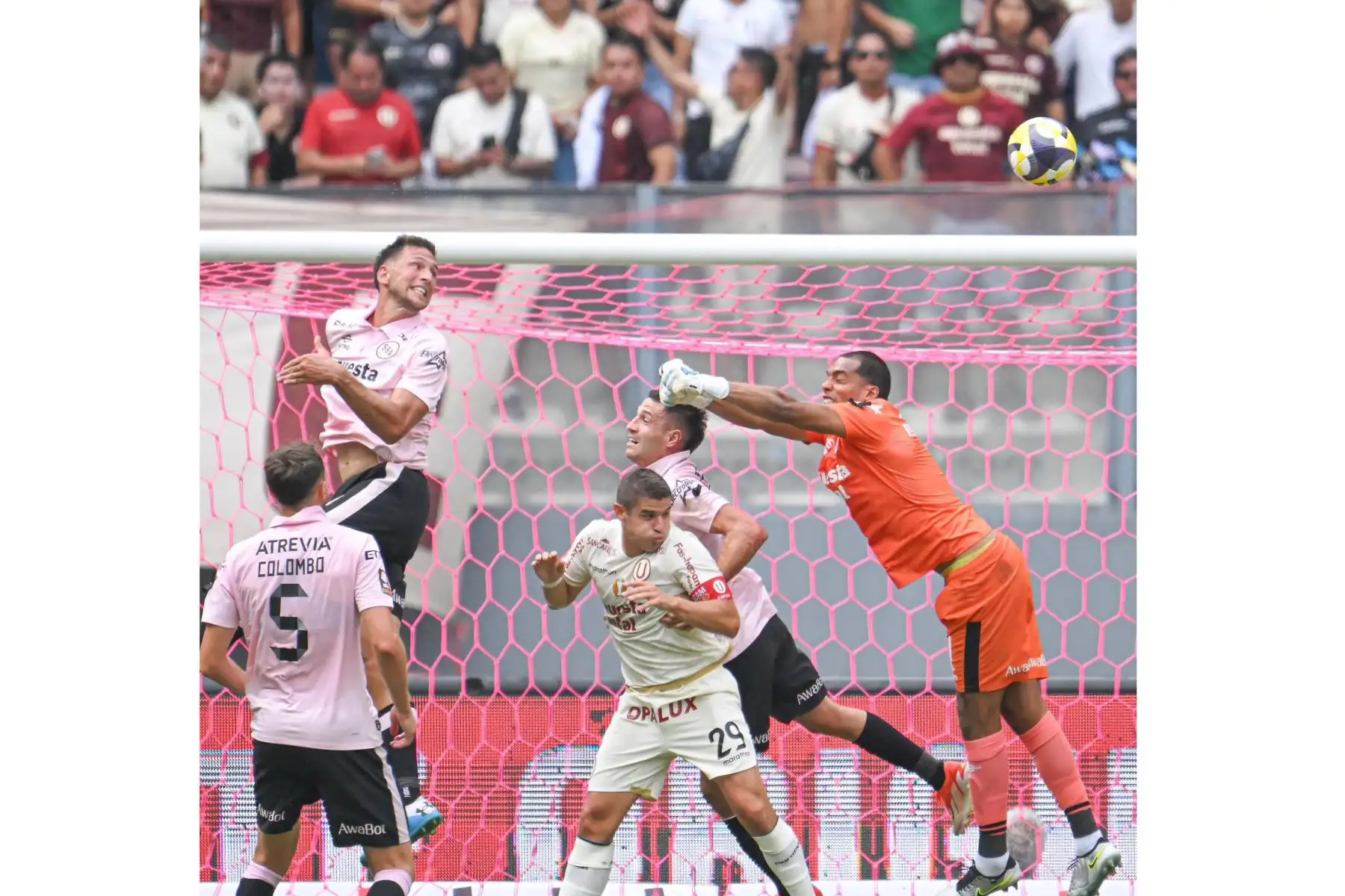 Universitario juega ante Sport Boys por la fecha 5 del Torneo Apertura 2025 de la Liga1 Te Apuesto, en el estadio Nacional de Lima. En la imagen, Martín Pérez Guedes celebra su gol.
Foto: Liga 1