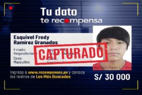 Esquivel Fredy Ramírez Granados (25) fue captturado cuando transitaba por inmediaciones de la Plaza de Armas de Ventanilla.