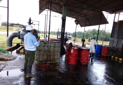 Especialistas del OEFA supervisan presencia de hidrocarburos en comunidad Félix Flores, ubicada en la provincia loretana de Datem del Marañón. ANDINA/Difusión