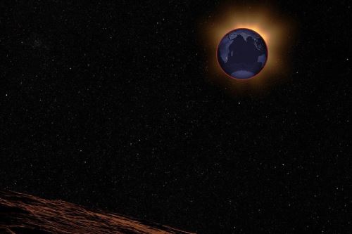 Durante un eclipse lunar total, la Luna se enrojece por la luz solar que se filtra a través de la atmósfera de la Tierra. Foto: Estudio de Visualización Científica de la NASA