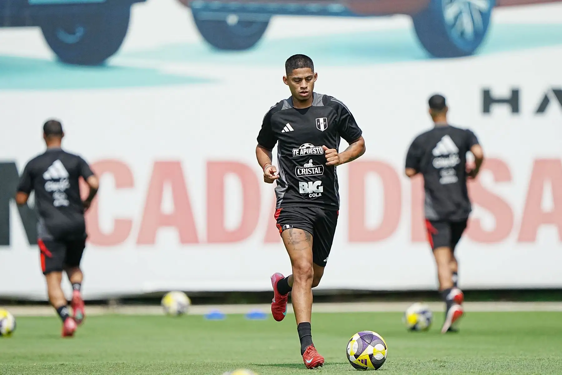 Entrenamiento de la selección peruana con mira a los próximos partidos de las Eliminatorias a la Copa Mundial de la FIFA 2026.  Foto: ANDINA/FPF