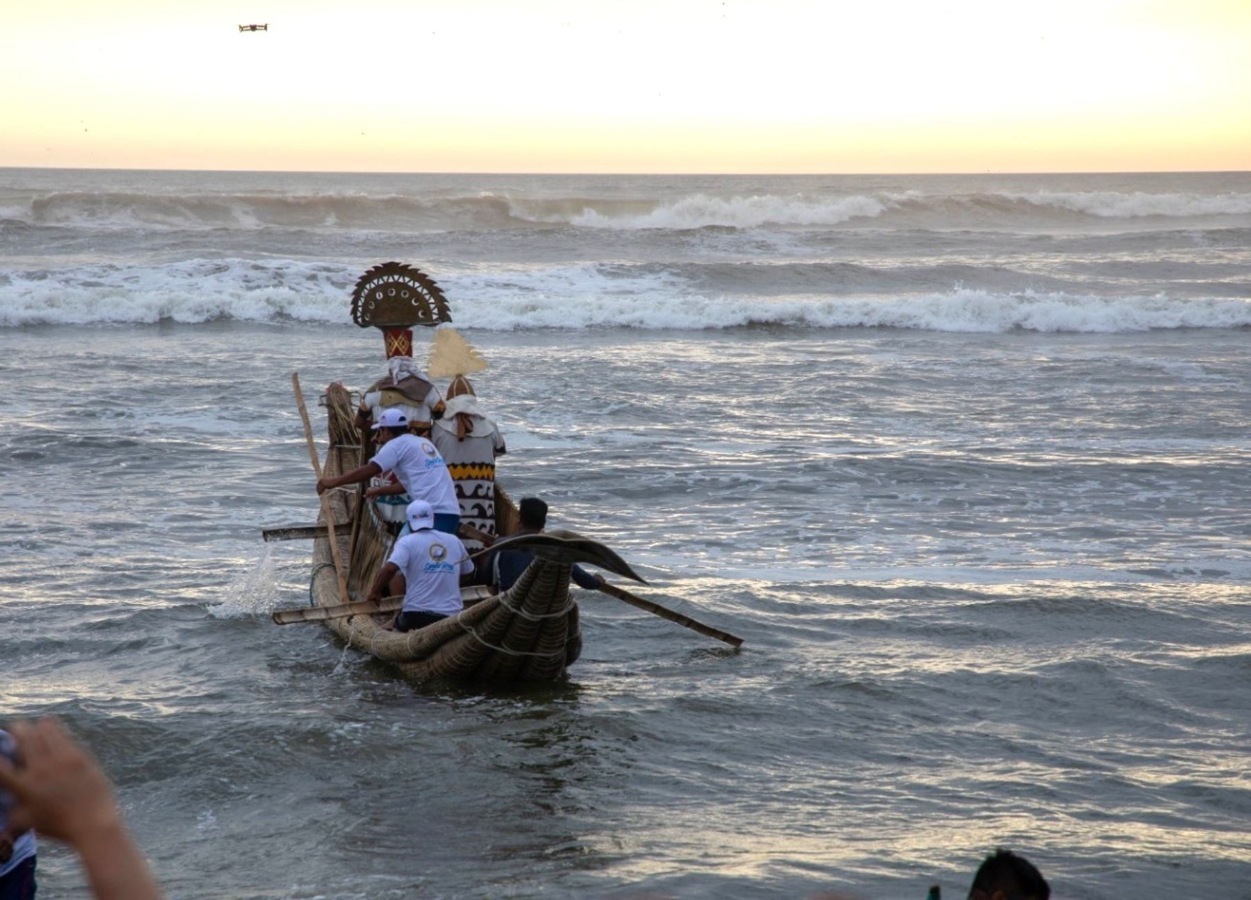 Más de 180 actores participarán en la escenificación de la mítica travesía del dios Nailamp en caleta San José, región Lambayeque, que se realizará en mayo. ANDINA/Difusión